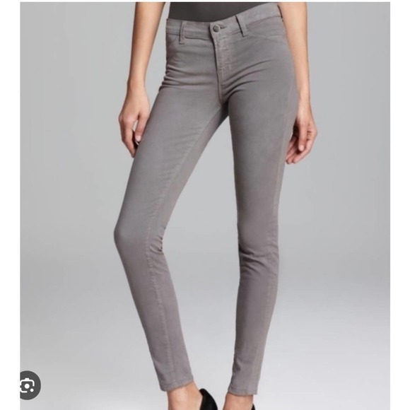 J Brand Pants - J BRAND SUPER SKINNY BRUSHED COTTON PANT IN ASH GRAY